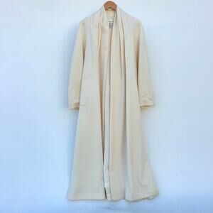 Vintage Linda Richards Henri Bendel Long Beige Wool Trench Coat Cream Overcoat 4